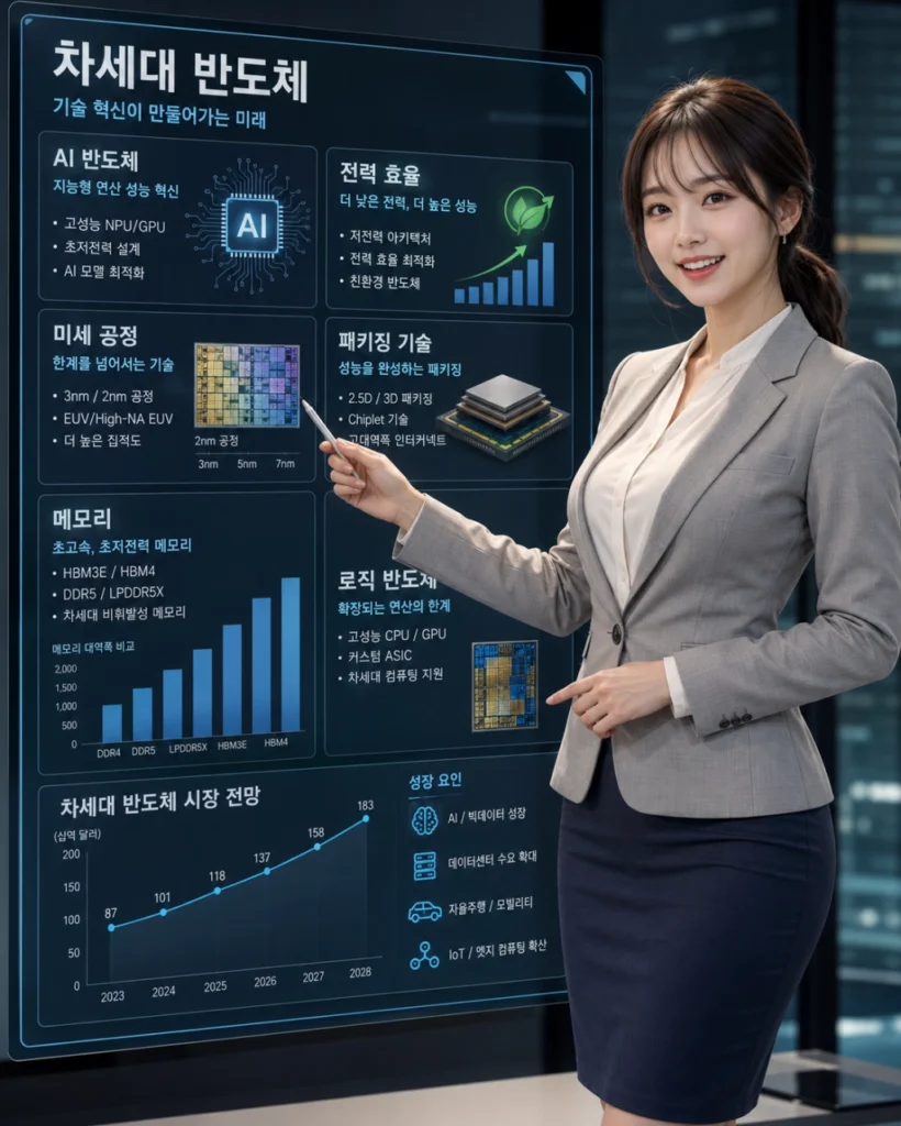 차세대 반도체 종류에 대해 설명하는 애널리스트